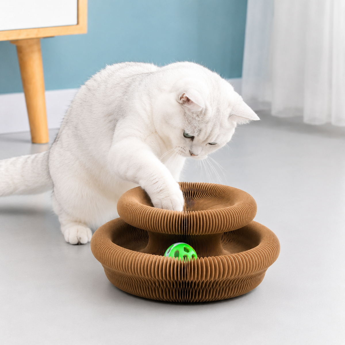 PawCurl™ Interactive Cat Tunnel Toy – Foldable Scratcher & Play Tunnel