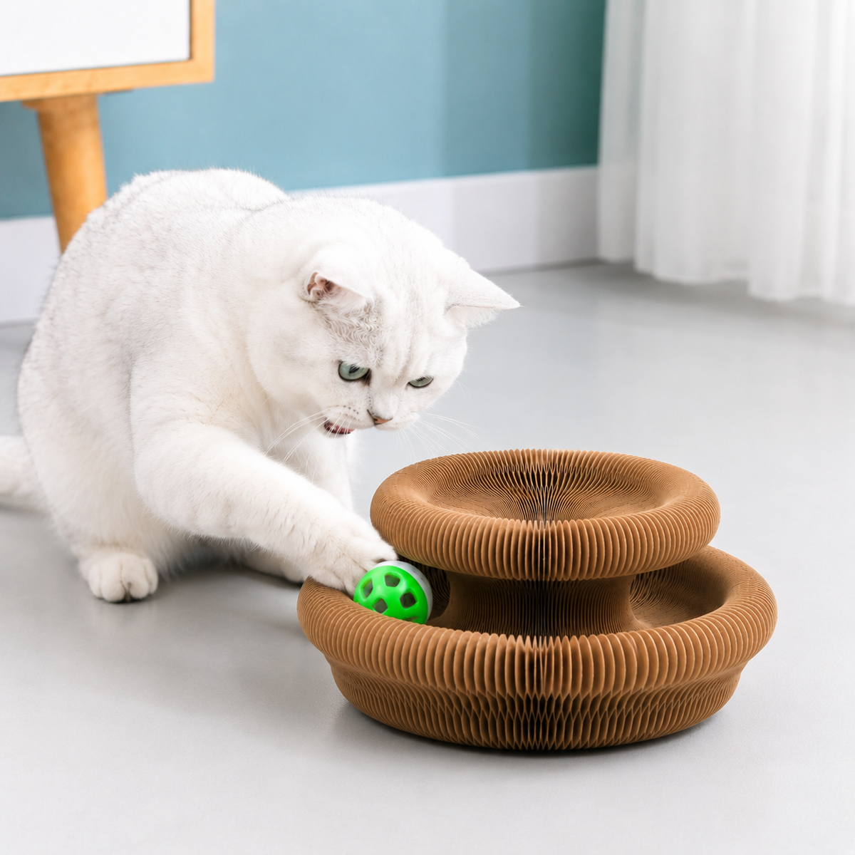 PawCurl™ Interactive Cat Tunnel Toy – Foldable Scratcher & Play Tunnel