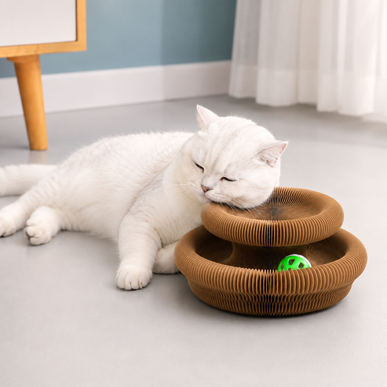 PawCurl™ Interactive Cat Tunnel Toy – Foldable Scratcher & Play Tunnel