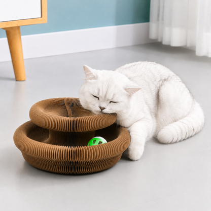 PawCurl™ Interactive Cat Tunnel Toy – Foldable Scratcher & Play Tunnel