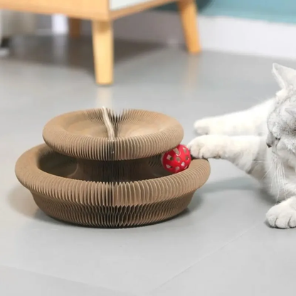 PawCurl™ Interactive Cat Tunnel Toy – Foldable Scratcher & Play Tunnel